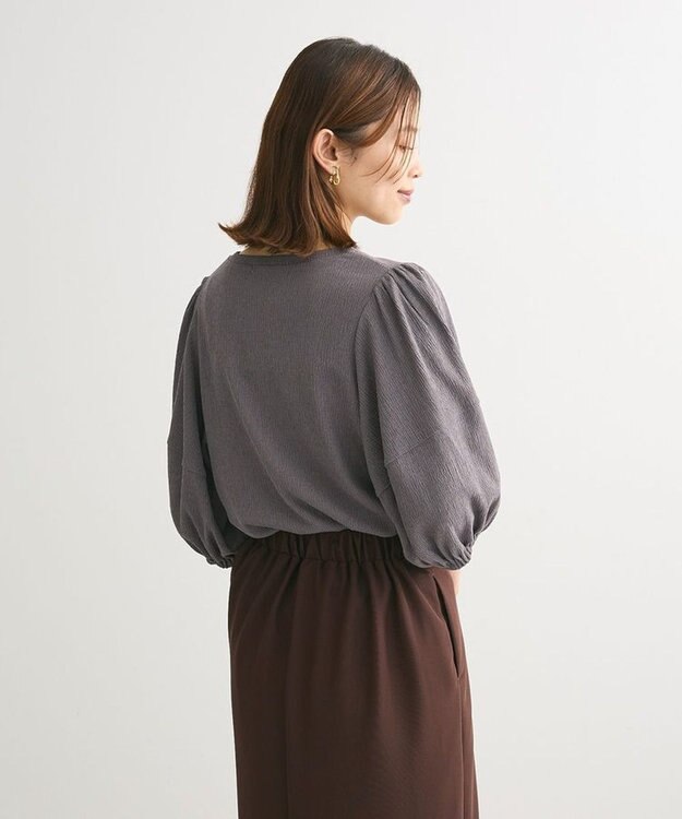 Green Parks ランタンスリーブ表面カットロゴプルオーバー Gray