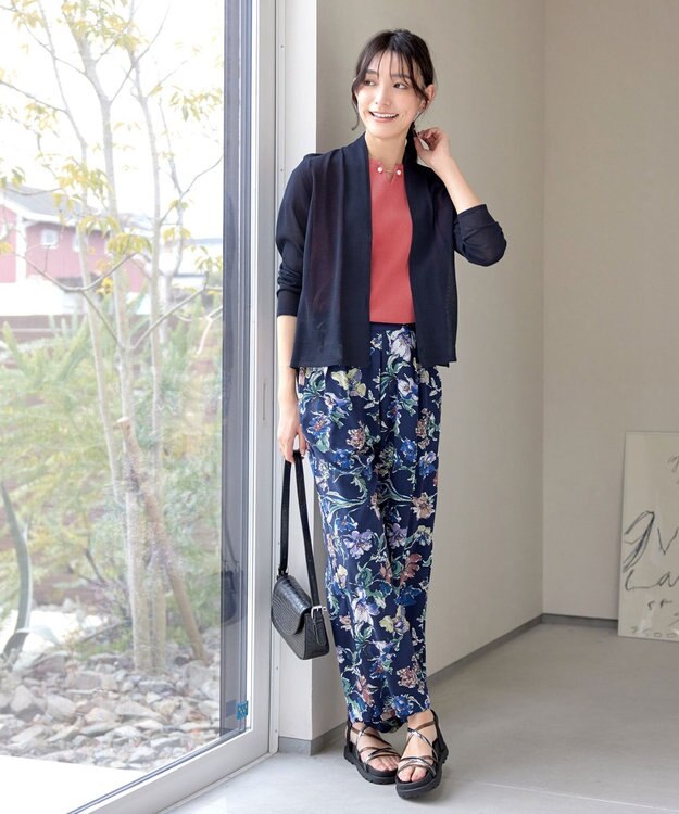 Tiaclasse L 【小倉優子さん着用・UVケア・接触冷感】ショートトッパーカーディガン ネイビー