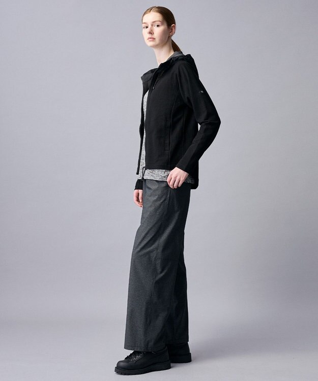 JOSEPH ABBOUD MOUNTAIN 【異素材コンビネーション】グリットワッフルアクティブパーカー ブラック系