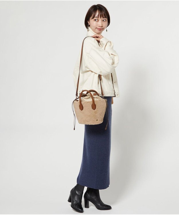 LA BAGAGERIE エコファー　バケツハンドバッグ ベージュ
