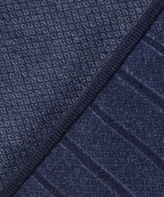 JOSEPH ABBOUD 【軽い】シェニールヤーンジャカード ジップ ブルゾン ダルブルー系