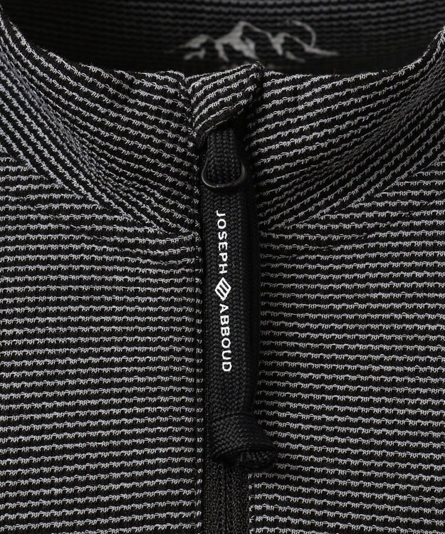 JOSEPH ABBOUD MOUNTAIN デルタメッシュ ハーフZIPカットソー ブラック系