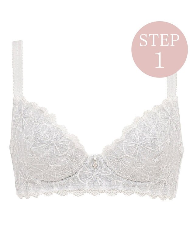 BRADELIS New York 【BRADELIS New York / 育乳補整ブラ・STEP1 集める】ウェンディステップ1ブラ24A2 ブラデリス ブラジャー 補正 ホワイト