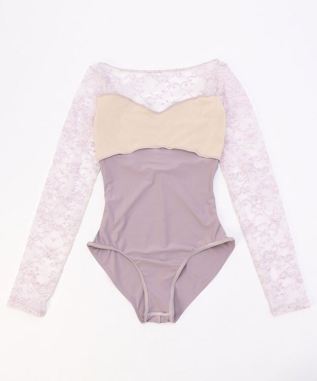 Chacott 【Nela ライン】ロングスリーブレオタード ライラック