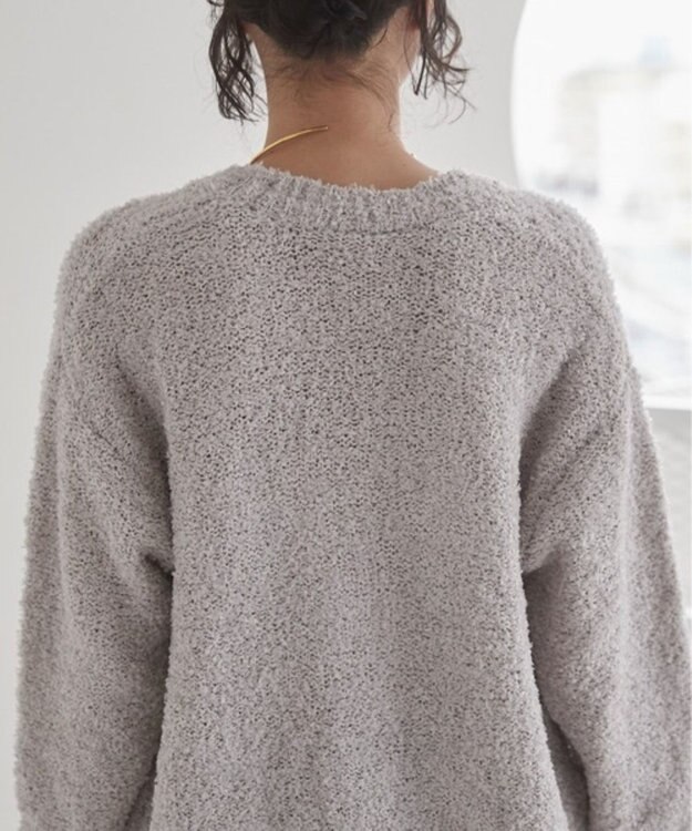 WEGO 【ANGIE VINTAGE】リボンヤーンVネックニットカーディガン ライトグレー