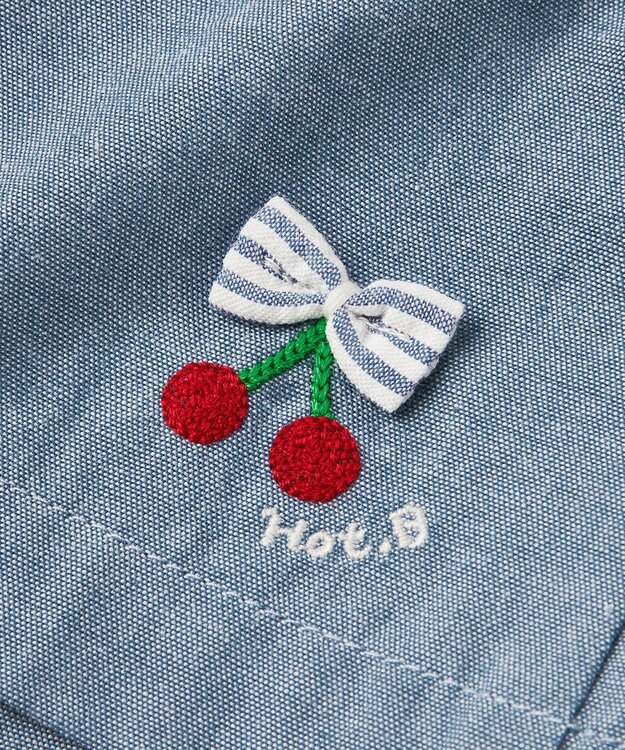 MIKI HOUSE HOT BISCUITS 【80-120cm】バックフリル ダンガリー素材 キュロットパンツ ブルー