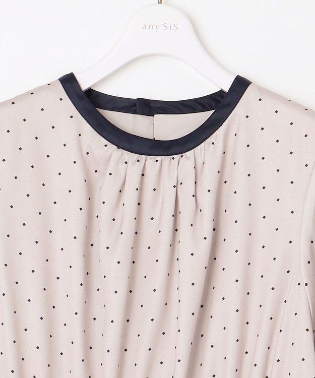 ANY SIS L 【2WAY】バイカラープリーツ ワンピース アイボリーベージュ系