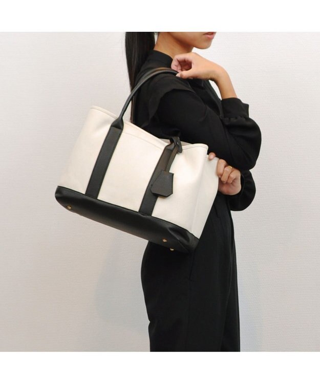 UNBILLION cachecache ショルダー付きパーテーションキャンバストートL ブラック