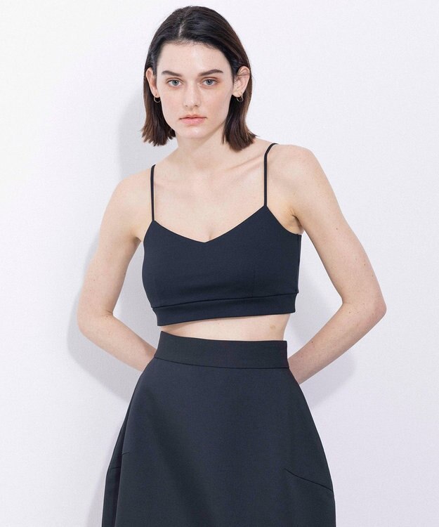 NAVE ストレッチポンチ クロップドキャミ ブラック系