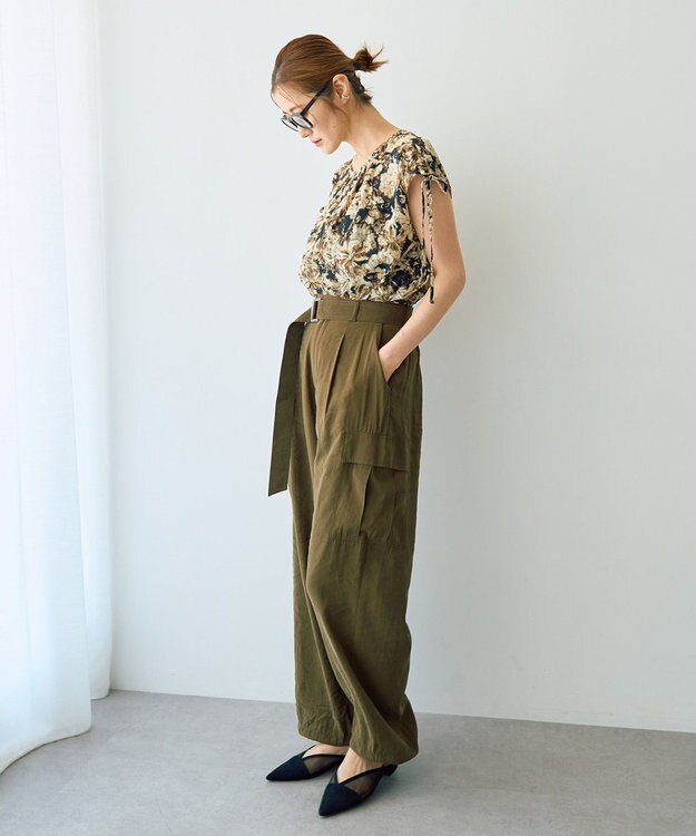 YECCA VECCA ベルテッドカーゴパンツ Khaki