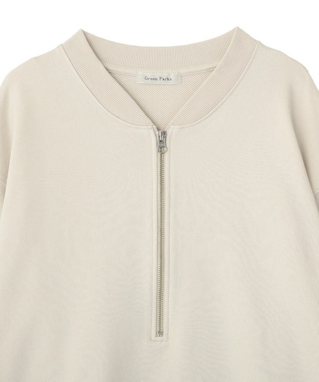 Green Parks ハーフＺｉｐ裏毛プルオーバー Ecru