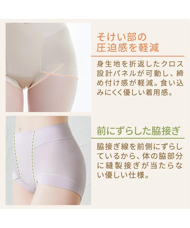 BRADELIS New York 【BRADELIS NewYork peace】綿混楽々dailyソフトショーツ23 接触冷感 吸汗速乾 サラッと快適な補正ショーツ シアーグレージュ