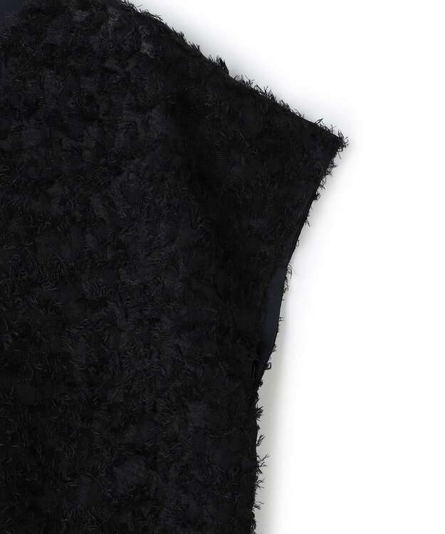 ICB L シアーカットジャガード Vネックトップス ブラック