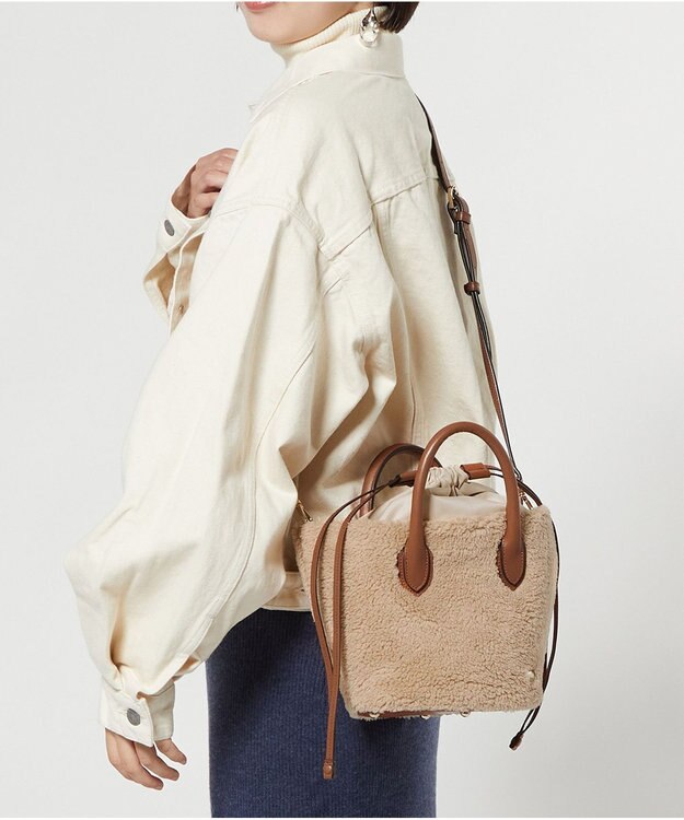 LA BAGAGERIE エコファー　バケツハンドバッグ ベージュ