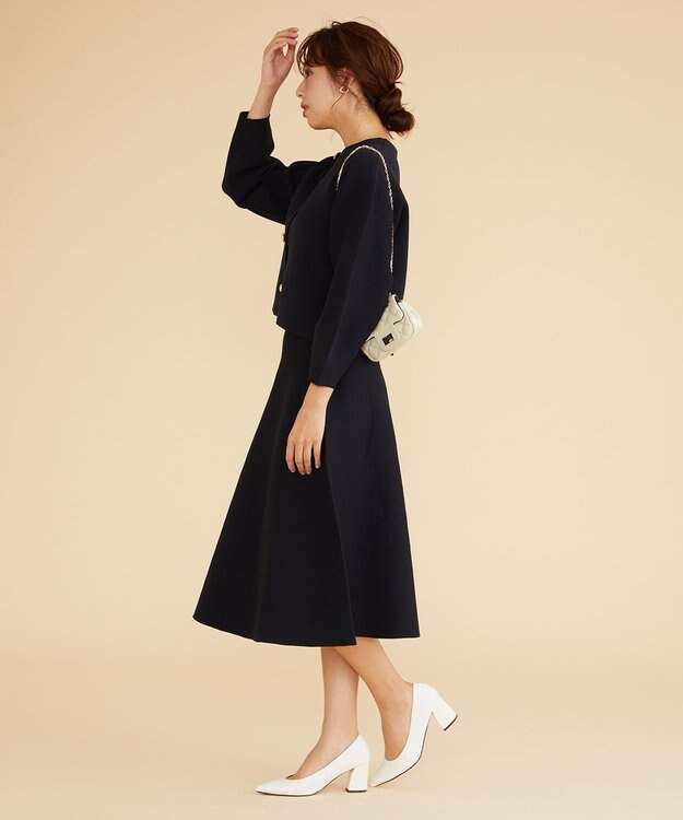 Feroux 【セットアイテム】パフスリーブニット セットアップ ネイビー系