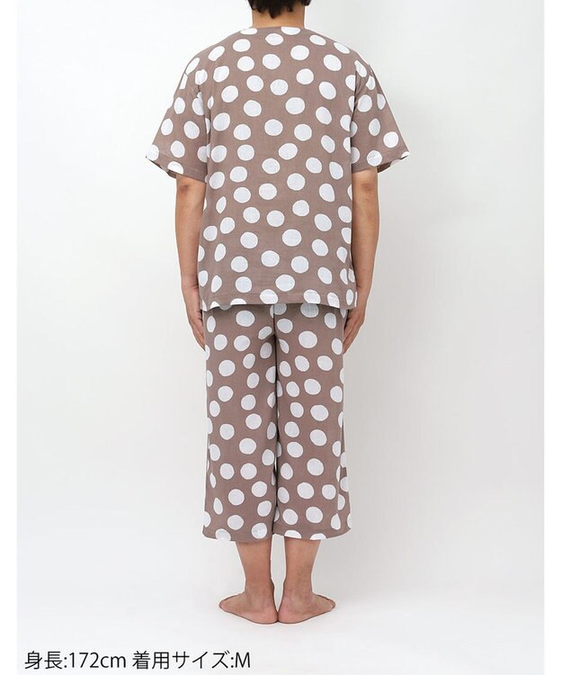 ワコール／睡眠科学 パジャマ 【SOU・SOU（R）】 綿100%(本体) 高島ちぢみ（R） 5分袖 半袖 7分丈 メンズ YGT124 睡眠科学／ワコール ブラウン