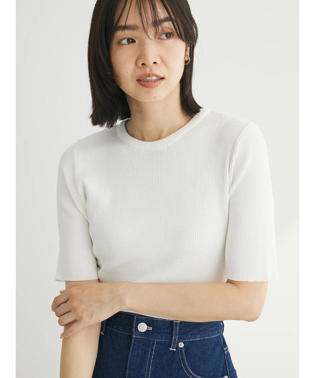 Green Parks 洗える　コンパクトニットプルオーバー Off White