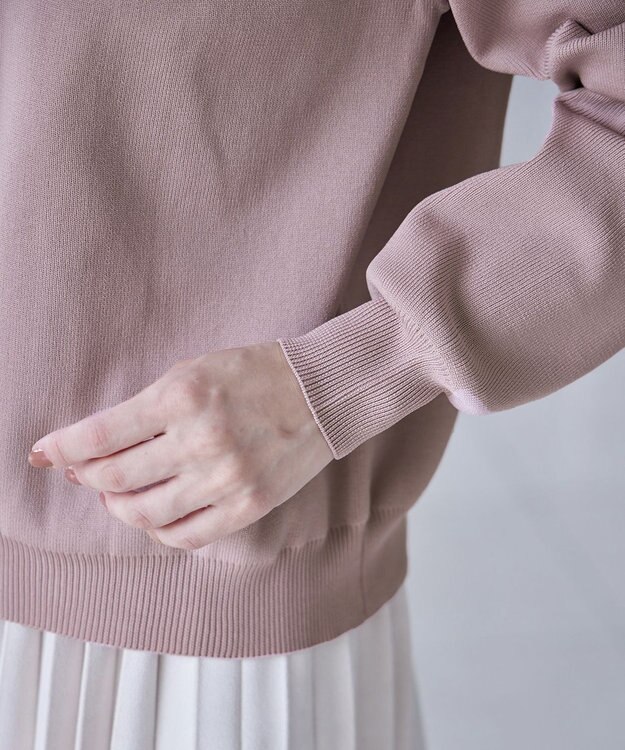 Tiaclasse L 【洗える】中空糸ビジューボタンカーディガン ピンク