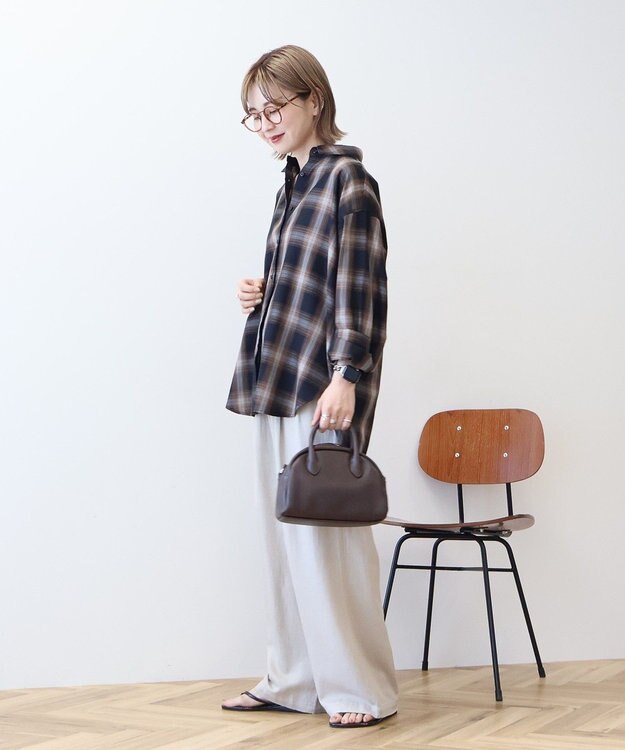 AMERICAN HOLIC イージーケアチェックシャツ【360°着こなしシャツ】 Black