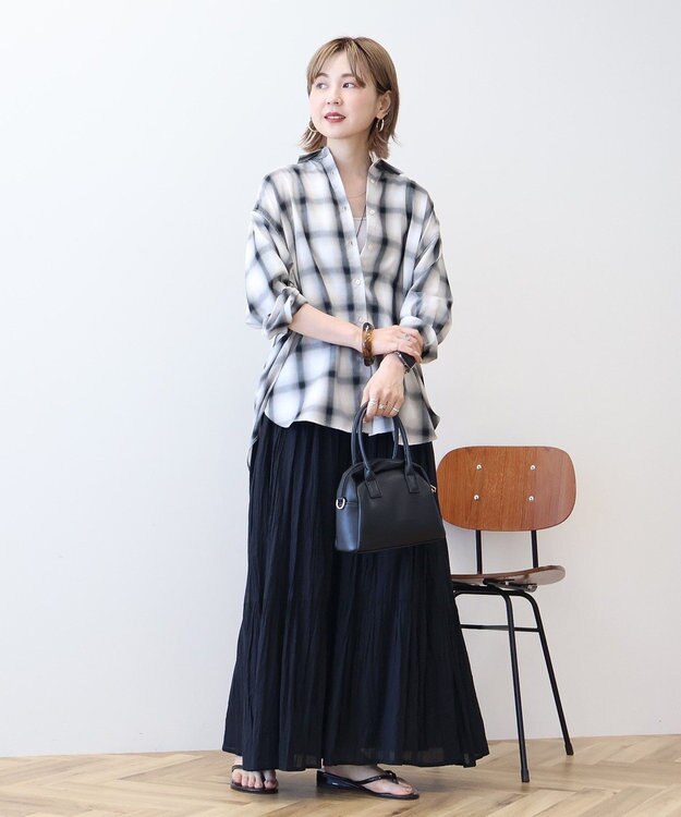 AMERICAN HOLIC イージーケアチェックシャツ【360°着こなしシャツ】 Ivory