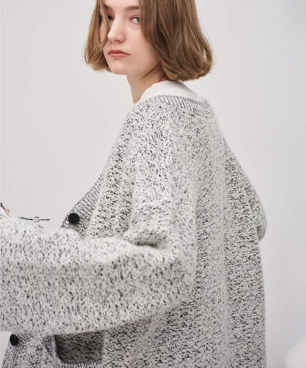 uncrave ツイードニット ジャケット オフ×ブラック