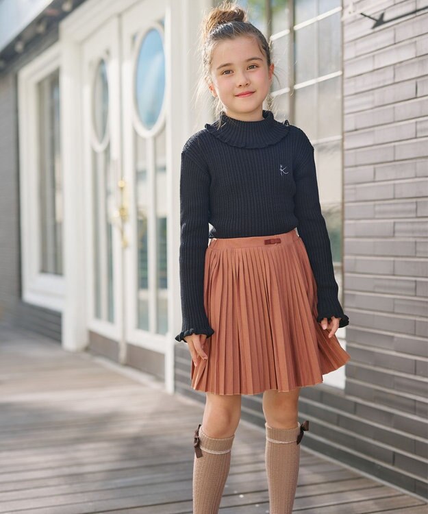 組曲 KIDS 【110-140cm】リブ ニット ブラック系