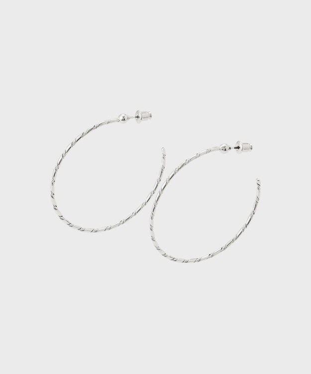 GRACE CONTINENTAL ラインデザインフープピアス シルバー