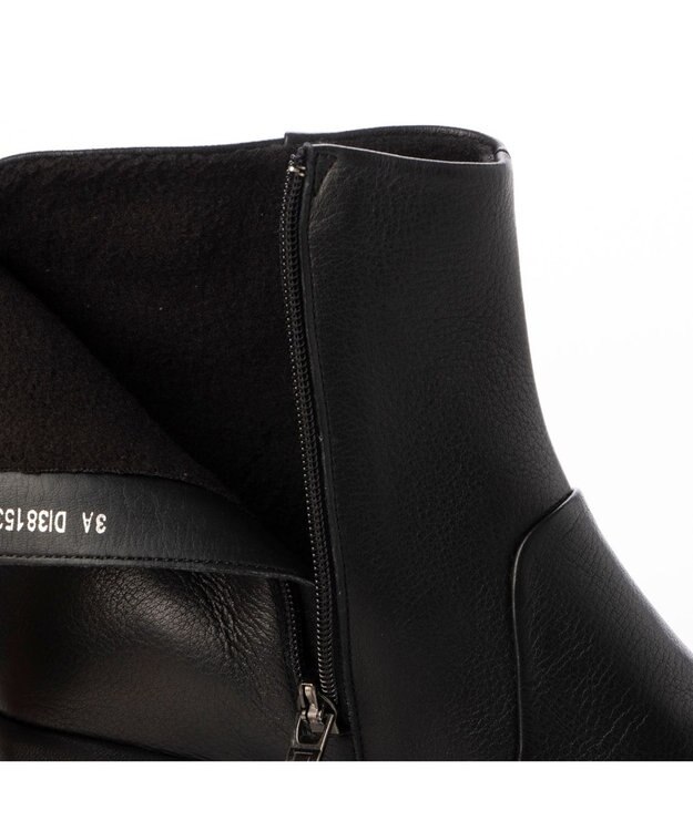 MODE ET JACOMO <D'ICI>ウェッジソールスクエアトゥブーツ ブラック