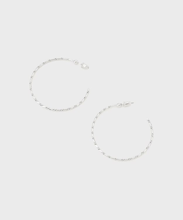 GRACE CONTINENTAL ラインデザインフープピアス シルバー