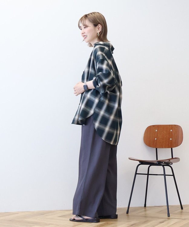 AMERICAN HOLIC イージーケアチェックシャツ【360°着こなしシャツ】 Green