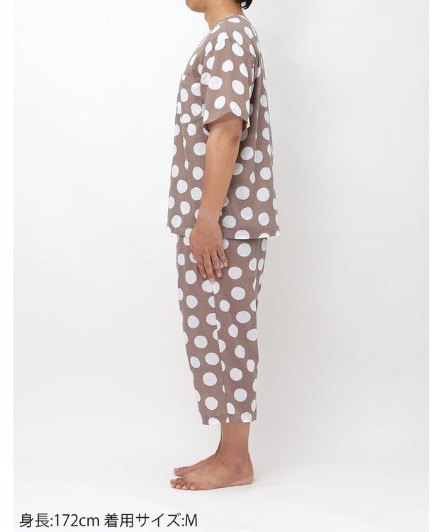 ワコール／睡眠科学 パジャマ 【SOU・SOU（R）】 綿100%(本体) 高島ちぢみ（R） 5分袖 半袖 7分丈 メンズ YGT124 睡眠科学／ワコール ブラウン