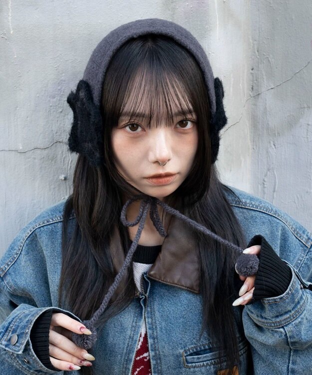 WEGO スターニットイヤーマフ ダークグレー