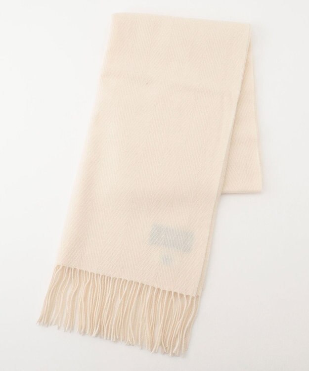 J.PRESS LADIES カシミヤ リバーシブル ヘリンボーン ストール アイボリー系