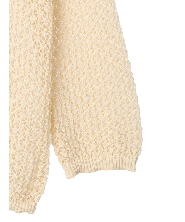 earth music&ecology メッシュ編みニットプルオーバー Ivory