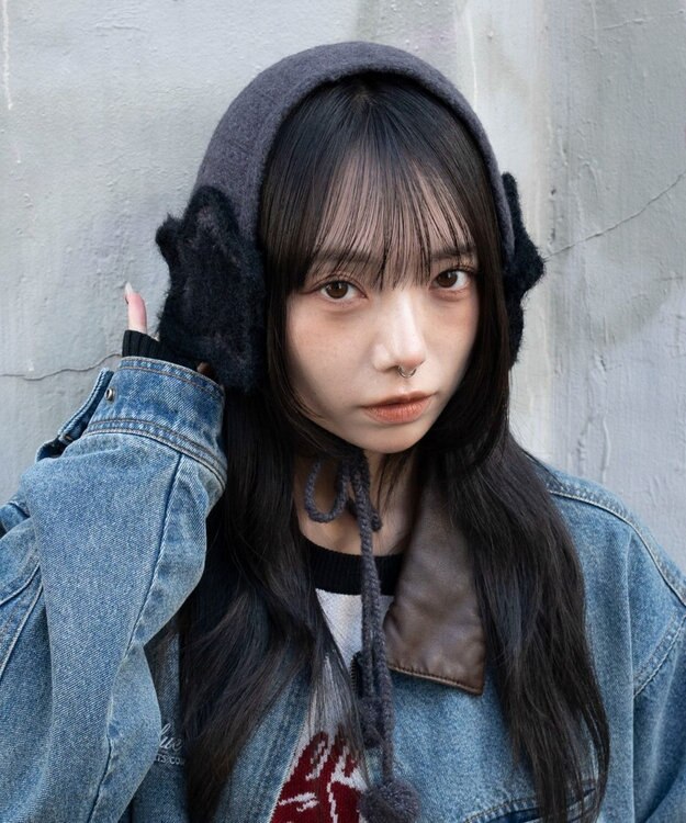 WEGO スターニットイヤーマフ ダークグレー