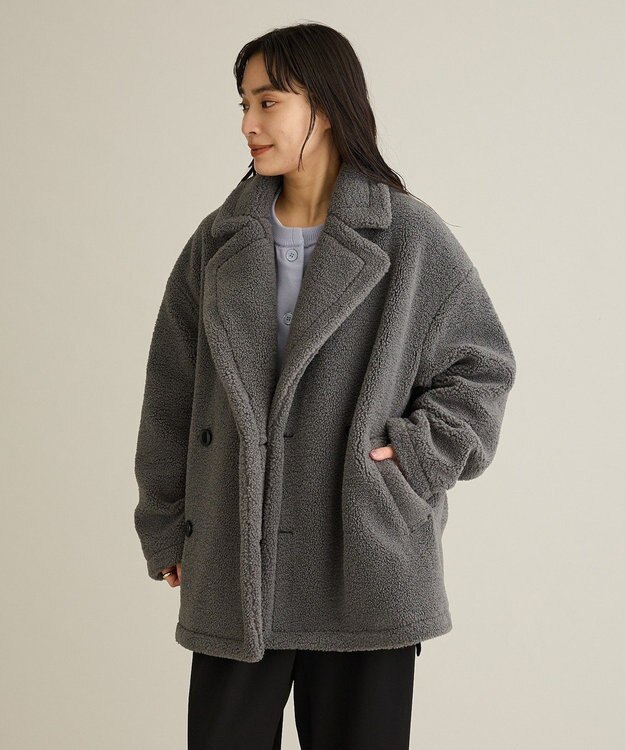 CRAFT STANDARD BOUTIQUE ダブルボアミディコート Gray