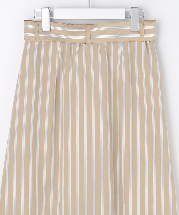 自由区 【SHIHOさん着用】ビスコースナイロンドビーストライプ スカート ベージュ系