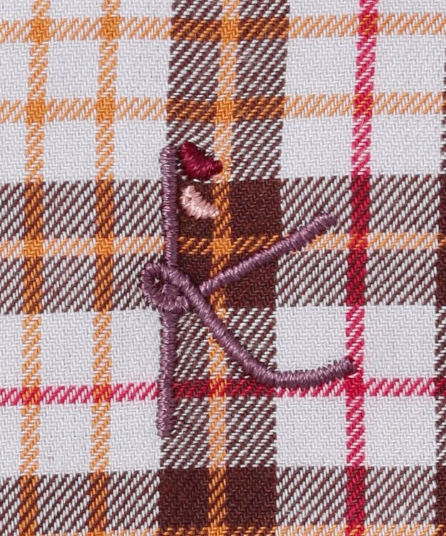 組曲 KIDS 【150-160㎝】リセチェックシャツ ワンピース グレー×ブラウン系