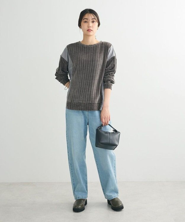 Green Parks ベロアドッキングプルオーバー Gray