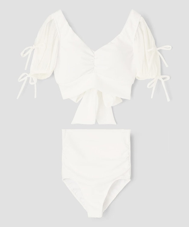 San-ai Resort（三愛水着楽園） 【San-ai Resort×PEACH JOHNコラボ】【ナイスバディ水着】パフスリーブワイヤービキニ　9M・11L　【San-ai Resort（サンアイリゾート）】