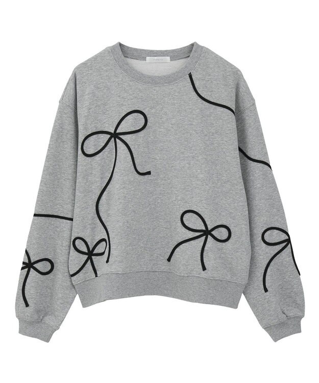 Green Parks ・ｓｗｉｎｇ　ｂｙ　リボンコード刺繍スウェット Gray Mixture