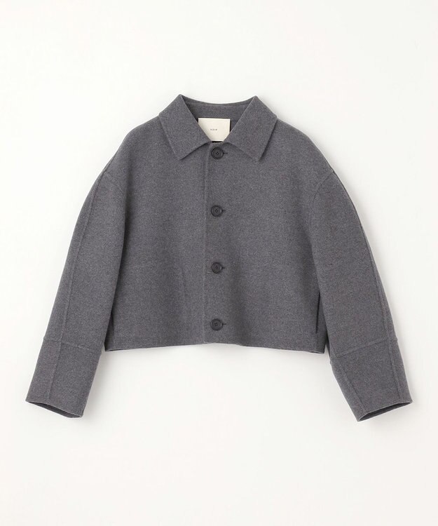 NAVE 【Nave】メルトンリバー ステンカラークロップド コート チャコール系