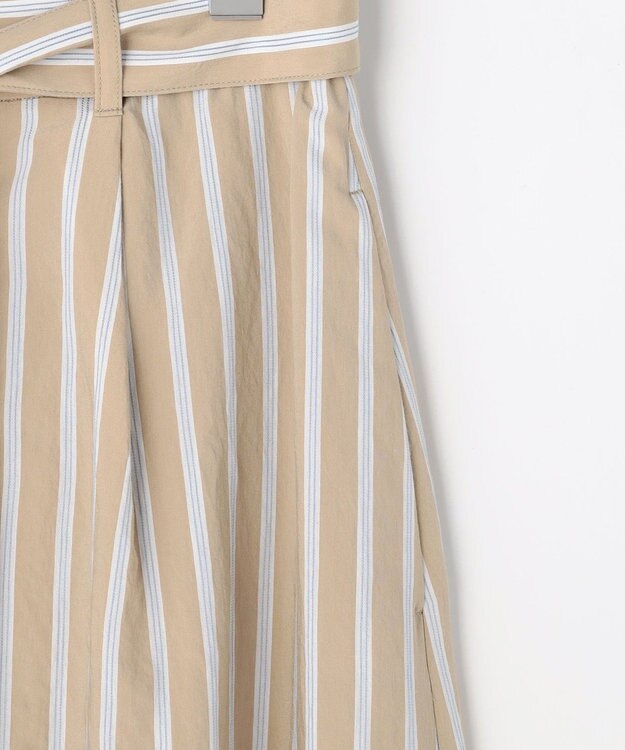 自由区 【SHIHOさん着用】ビスコースナイロンドビーストライプ スカート ベージュ系