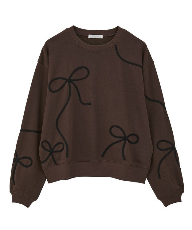 Green Parks ・ｓｗｉｎｇ　ｂｙ　リボンコード刺繍スウェット Brown