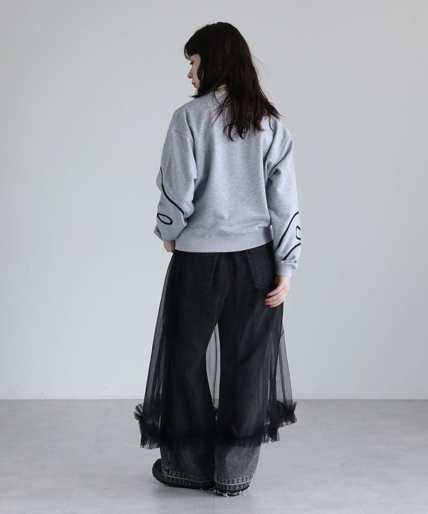 Green Parks ・ｓｗｉｎｇ　ｂｙ　リボンコード刺繍スウェット Gray Mixture