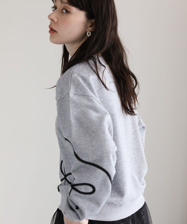 Green Parks ・ｓｗｉｎｇ　ｂｙ　リボンコード刺繍スウェット Gray Mixture