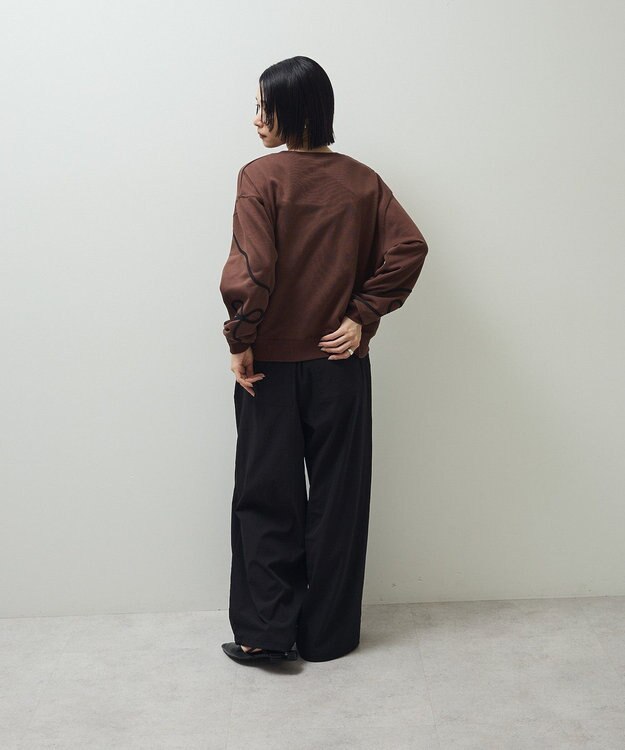 Green Parks ・ｓｗｉｎｇ　ｂｙ　リボンコード刺繍スウェット Brown