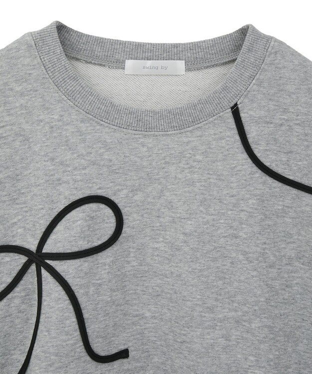 Green Parks ・ｓｗｉｎｇ　ｂｙ　リボンコード刺繍スウェット Gray Mixture