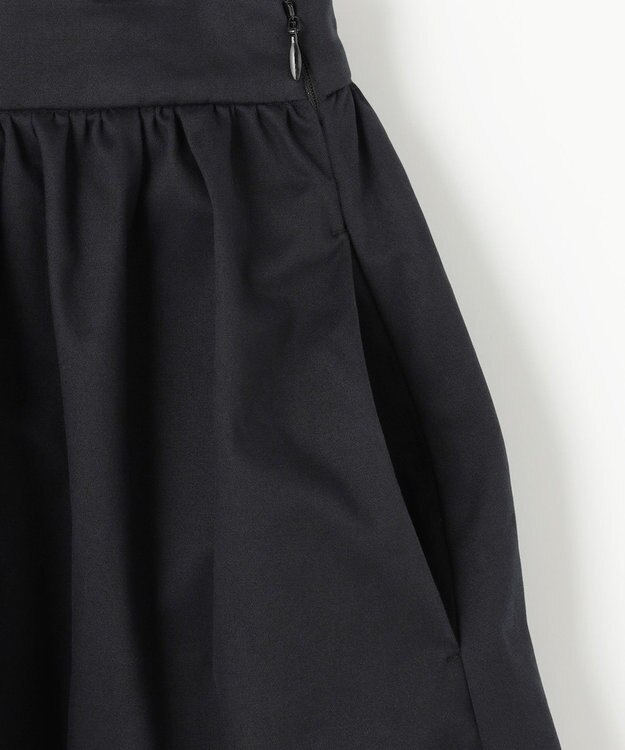 NAVE 【Nave・otona MUSE別注/接触冷感/UVケア/洗える】バックサテンフレアスカート ブラック系
