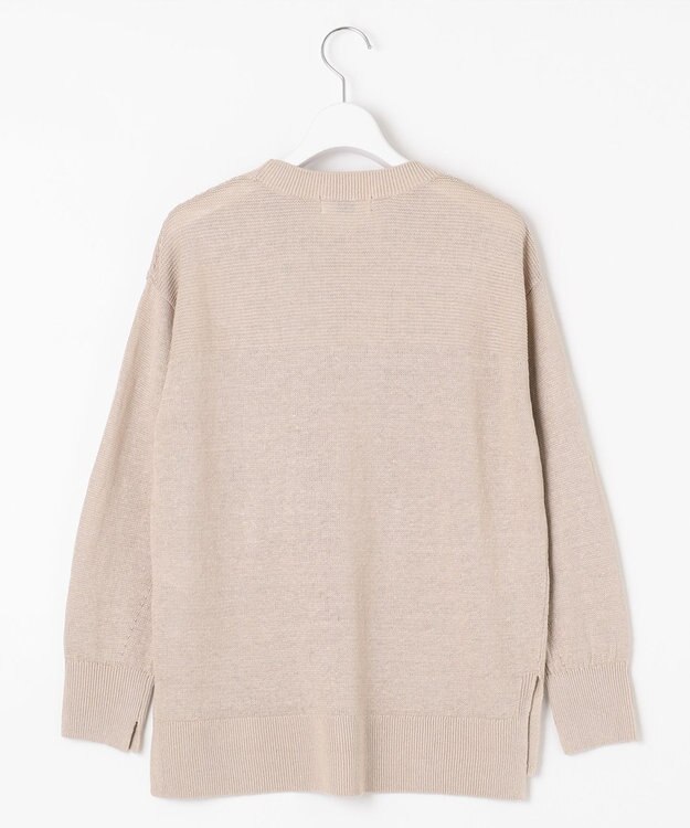 J.PRESS LADIES 【洗える・吸水速乾】 マーセライズコードリネン ニット ベージュ系